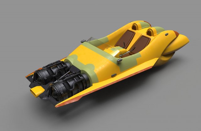 Star wars anakin speeder 3d print model 3D Model .c4d .max .obj .3ds .fbx .stl .blend 