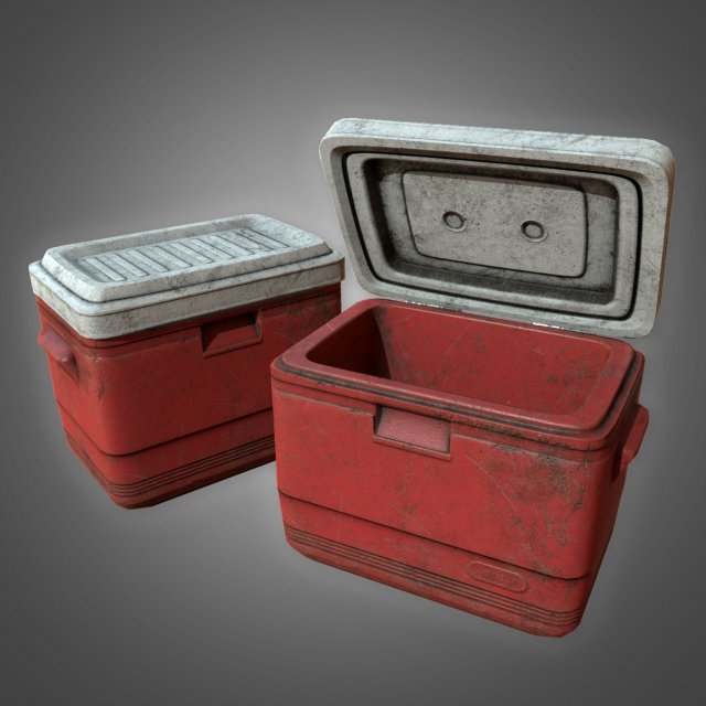 Gen - old plastic cooler - pbr game ready low-poly 3D Модель .c4d .max .obj .3ds .fbx .stl .blend 