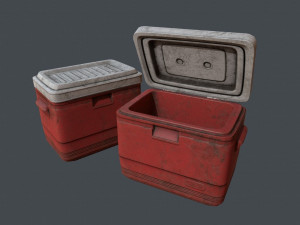 Gen - old plastic cooler - pbr game ready low-poly 3D Модель