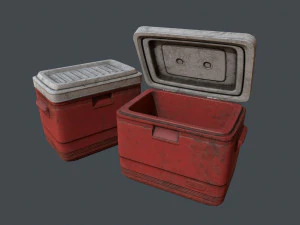Gen - old plastic cooler - pbr game ready low-poly 3D Model
