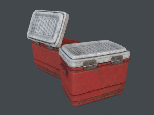 Gen - old plastic cooler - pbr game ready low-poly 3D Модель