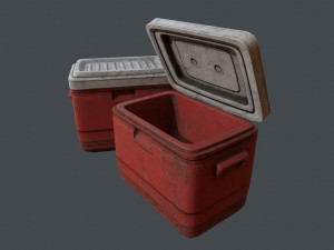 Gen - old plastic cooler - pbr game ready low-poly 3D Модель
