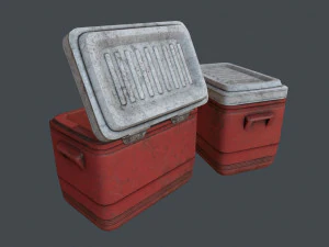 Gen - old plastic cooler - pbr game ready low-poly 3D Model