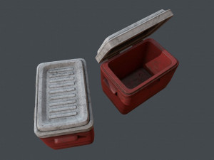 Gen - old plastic cooler - pbr game ready low-poly 3D Модель