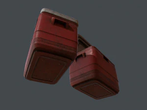Gen - old plastic cooler - pbr game ready low-poly 3D Model