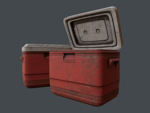 Gen - old plastic cooler - pbr game ready low-poly 3D Модель
