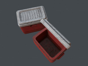 Gen - old plastic cooler - pbr game ready low-poly 3D Модель