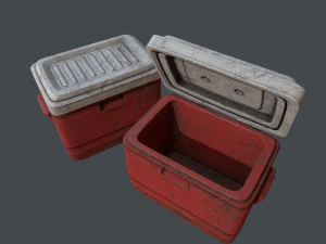 Gen - old plastic cooler - pbr game ready low-poly 3D Model