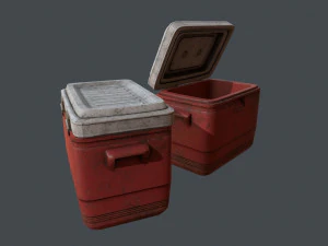 Gen - old plastic cooler - pbr game ready low-poly 3D Model