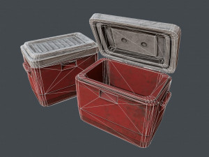 Gen - old plastic cooler - pbr game ready low-poly 3D Модель