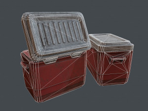 Gen - old plastic cooler - pbr game ready low-poly 3D Модель