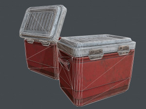 Gen - old plastic cooler - pbr game ready low-poly 3D Модель