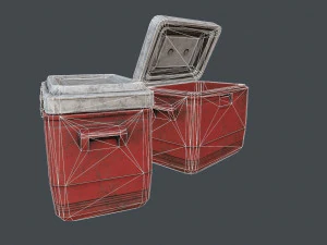 Gen - old plastic cooler - pbr game ready low-poly 3D Model
