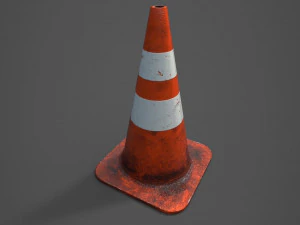 Traffic cone low-poly 3D Model