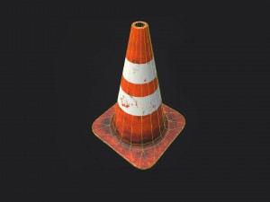 Traffic cone low-poly 3D 모델