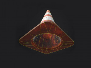 Traffic cone low-poly 3D 모델
