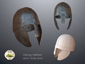 Viking helmet pbr low-poly 3D मॉडल