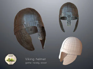 Viking helmet pbr low-poly 3D Model