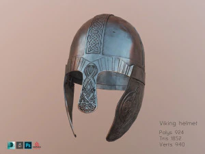 Viking helmet pbr low-poly 3D Model