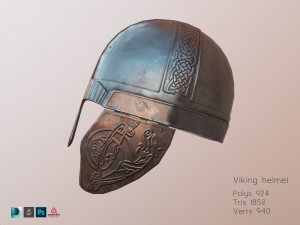 Viking helmet pbr low-poly 3D मॉडल