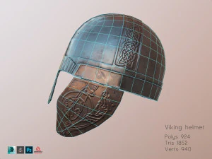 Viking helmet pbr low-poly 3D Model