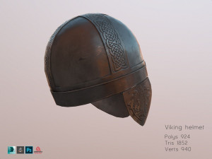 Viking helmet pbr low-poly 3D मॉडल