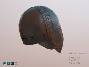 Viking helmet pbr low-poly 3D Model
