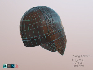 Viking helmet pbr low-poly 3D मॉडल