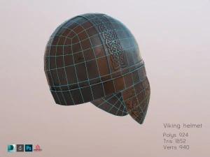 Viking helmet pbr low-poly 3D Model