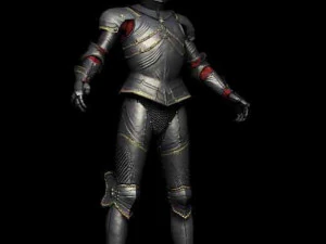 Medieval gothic armor low-poly 3D Model