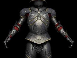 Medieval gothic armor low-poly 3D Model