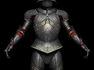 Medieval gothic armor low-poly 3D Model