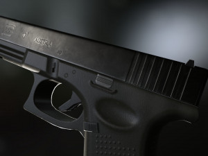 Glock 17 pistol low-poly 3D मॉडल