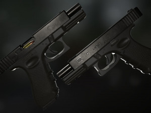 Glock 17 pistol low-poly 3D मॉडल