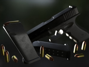 Glock 17 pistol low-poly 3D मॉडल