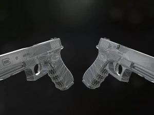 Glock 17 pistol low-poly 3D Model