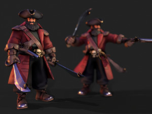 Pirate captain pbr low-poly 3D Модель