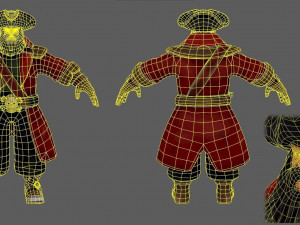 Pirate captain pbr low-poly 3D Модель