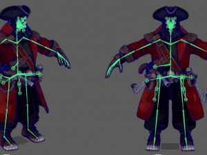 Pirate captain pbr low-poly 3D Модель