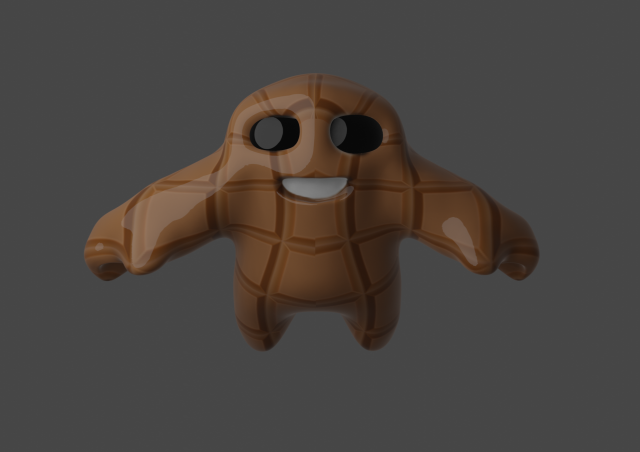 chocolate golem 3D Модель .c4d .max .obj .3ds .fbx .stl .blend 