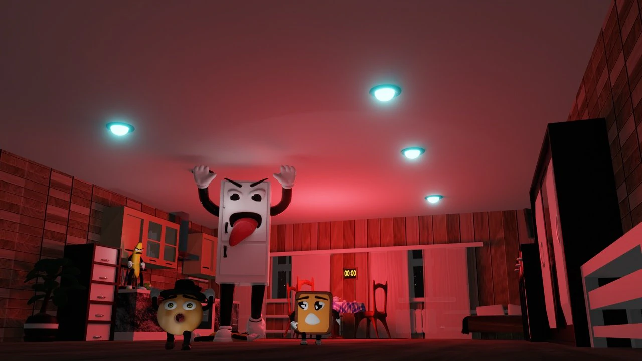 the refrigerator is chasing food 3D Model .c4d .max .obj .3ds .fbx .stl .blend 