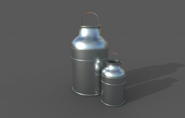 milk galvanized vases Model 3D .c4d .max .obj .3ds .fbx .stl .blend 