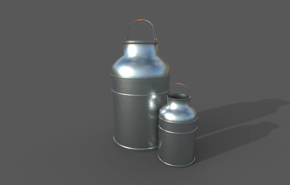milk galvanized vases 3D Model .c4d .max .obj .3ds .fbx .stl .blend 