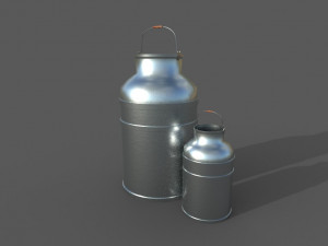 milk galvanized vases 3D Model