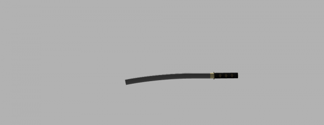 katana sword Model 3D .c4d .max .obj .3ds .fbx .stl .blend 