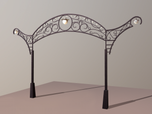 wrought iron arch with lanterns 3D Model