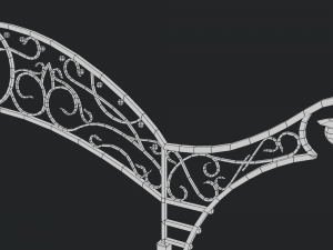 wrought iron arch with lanterns 3D Model