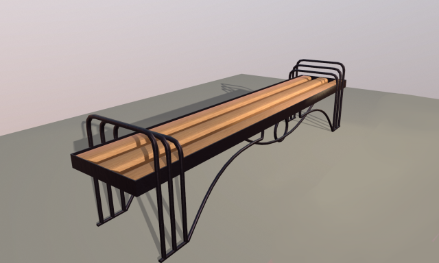 bench low-poly 3D 模型 .c4d .max .obj .3ds .fbx .stl .blend 