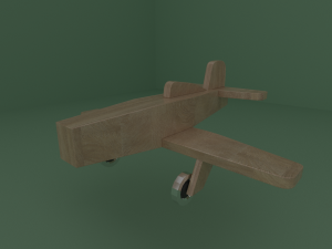 wooden toy airplane for children 3D Model