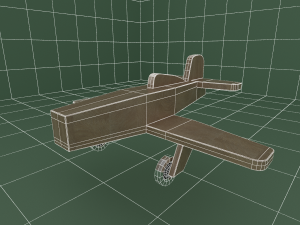 wooden toy airplane for children 3D Model